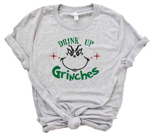 Grinch Face Drink Up Grinches Boutique Tee