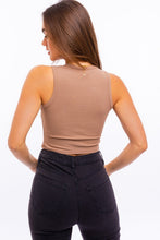 Load image into Gallery viewer, ROUND NECK SLEEVELESS CROP TOP
