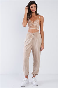Lexy Cropped Cami Bralette - Nude