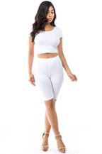 All Day White Biker Shorts