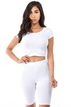 All Day White Biker Shorts
