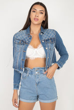 Load image into Gallery viewer, Blinged Out Denim Jacket
