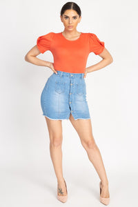 Button Up Denim Skirt