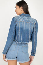 Load image into Gallery viewer, Blinged Out Denim Jacket
