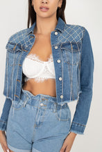 Load image into Gallery viewer, Blinged Out Denim Jacket
