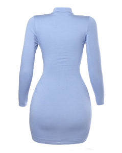 Sweet Stunner Ruched Dress - Dusty Blue