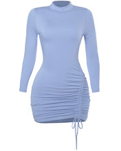 Load image into Gallery viewer, Sweet Stunner Ruched Dress - Dusty Blue
