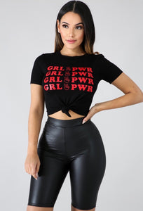 Girl Power Crop Top -Black