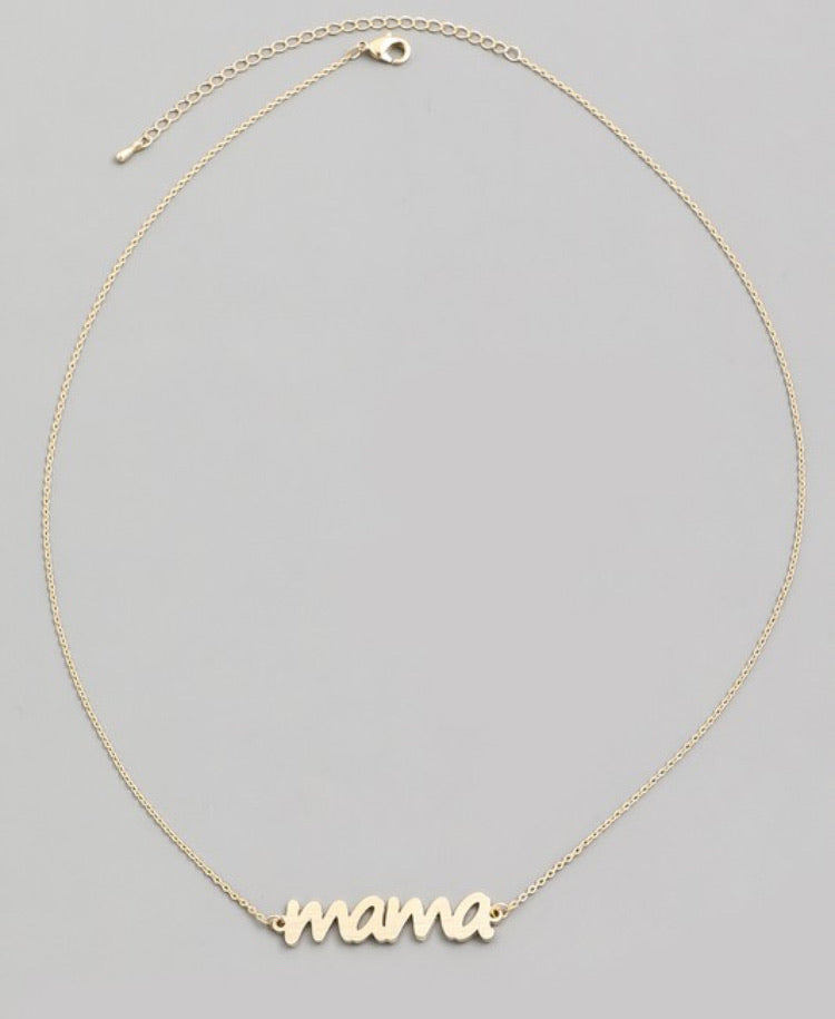 MAMA Print Charm Necklace