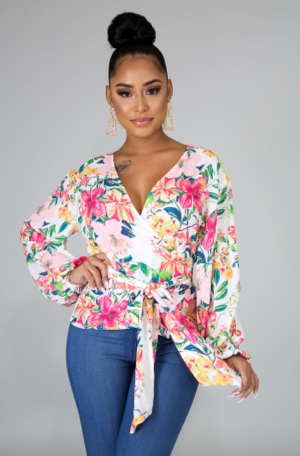 Blooming Wrap Blouse