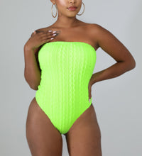 Load image into Gallery viewer, Lace Me Up Bodysuit - Neon Green
