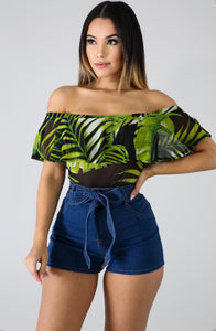 Sheer Palms Bodysuit