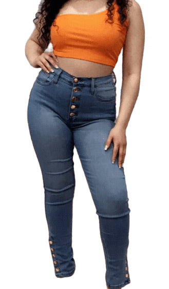 Curvy Button Fly Skinnies