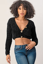Load image into Gallery viewer, Kehlani Crop Top Sweater -Black
