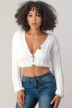 Load image into Gallery viewer, Kehlani Crop Top Sweater  - Ivory
